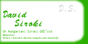 david siroki business card